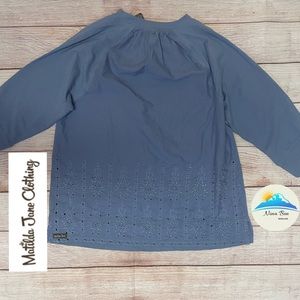 NEW Matilda Jane Blue Pullover Top size Medium Eyelet design